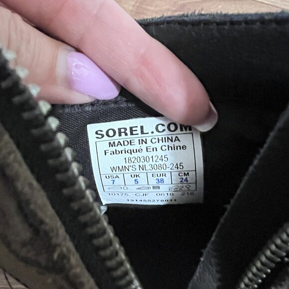 Sorel Lolla Ankle Boots Taupe Khaki Strappy Size 7 Leather Burnish Alpine Tundra - Picture 5 of 8